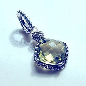David Yurman sterling silver diamonds and citrine pendant